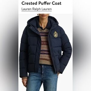 Ralph Lauren Classic Logo Navy crested Puffer Jacket BRAND NEW, SOLD OUT Sz L
